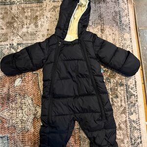 Black Hooded Baby Snowsuit